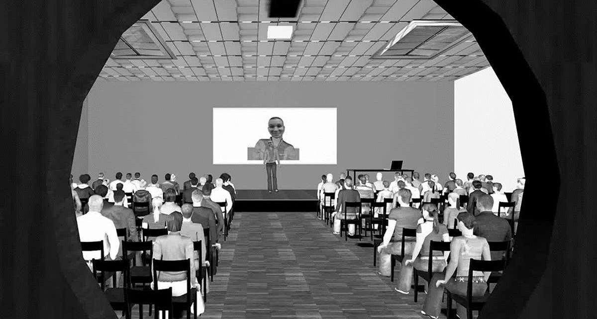 Men who are bad at public speaking can get help from a virtual clone