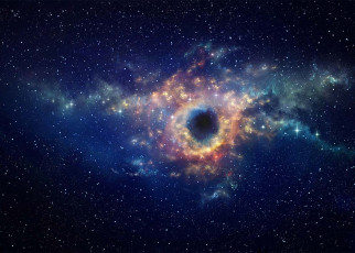 Cosmic smash-ups may push huge black holes away from their homes