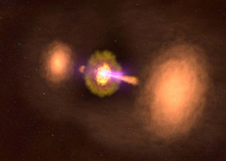 Radio waves from black holes in some young galaxies change rapidly