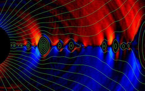 Black holes with magnetic field ‘hair’ shed it in loops of hot plasma