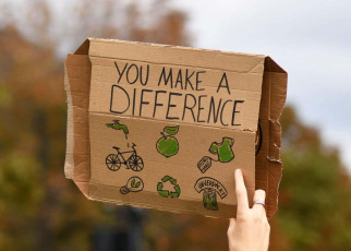 2GNCJ84 Heidelberg, Germany - 24th September 2021: Sign saying 'You make a difference' Global Climate Strike demonstration