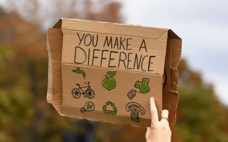 2GNCJ84 Heidelberg, Germany - 24th September 2021: Sign saying 'You make a difference' Global Climate Strike demonstration