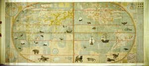 Kunyu Wanguo Quantu (Map of the Myriad Countries of the World), 1602. Found in the Collection of Nanjing Museum. Artist Ricci, Matteo (1552-1610). (Photo by Fine Art Images/Heritage Images/Getty Images)