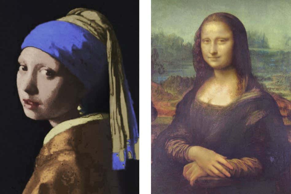 Girl with a Pearl Earring and Mona Lisa recreated with nanotechnology