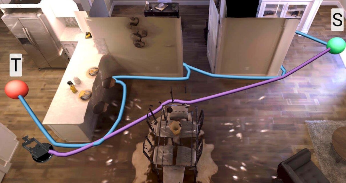 AI with no visual sensors generates an internal map to finds its way