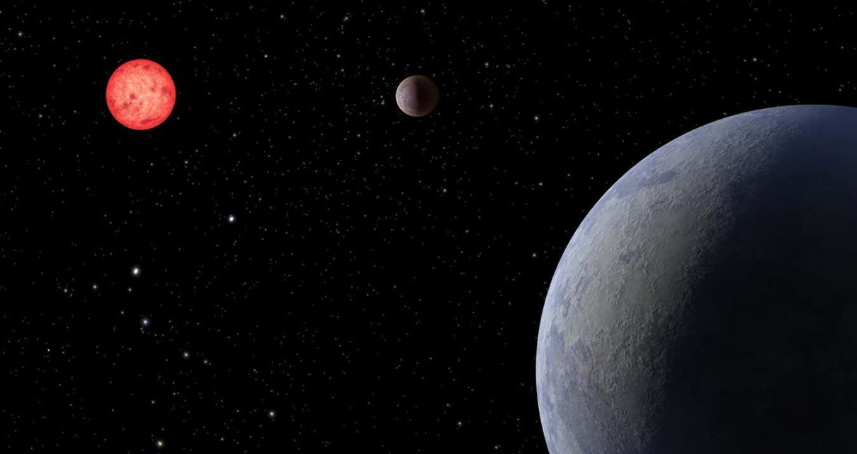 A super-Earth orbiting its red-dwarf