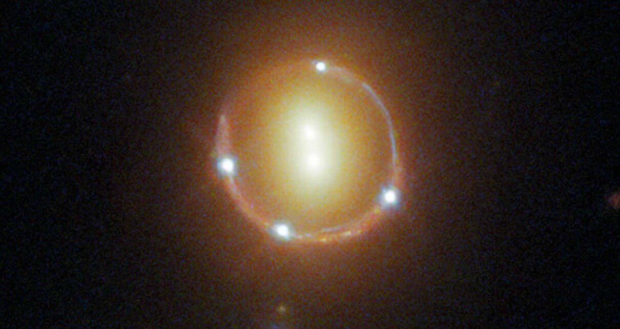 A gravitational-lensed image of a galaxy