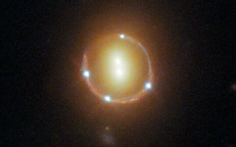 A gravitational-lensed image of a galaxy