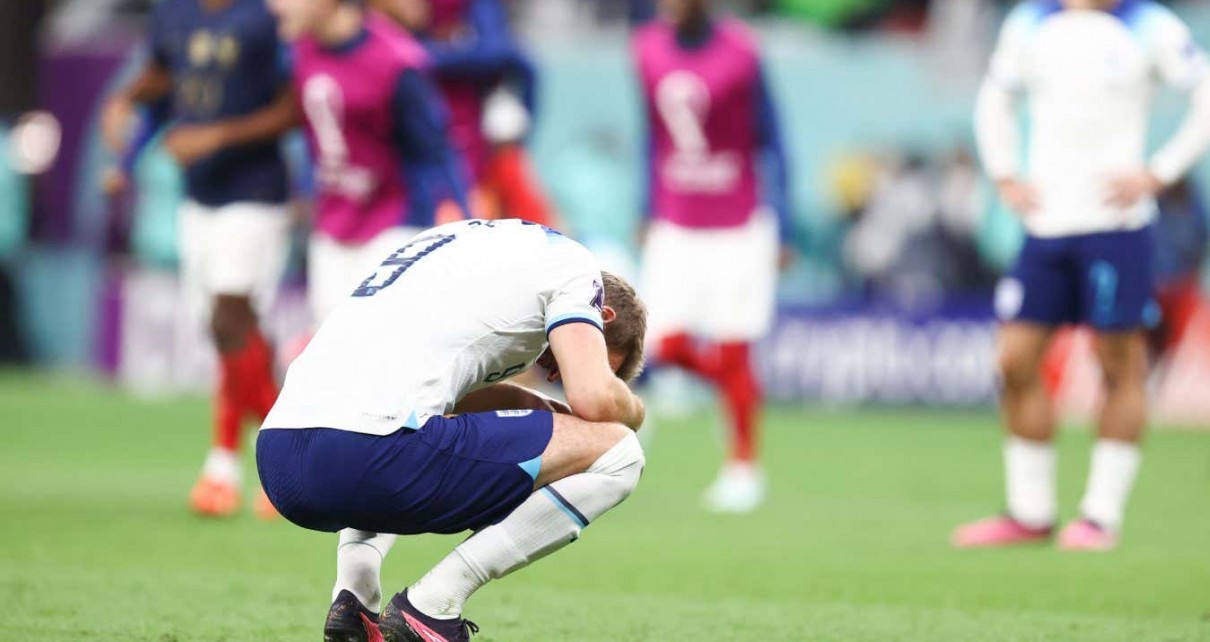 England's football captain Harry Kane after his team was knocked out of the FIFA World Cup Qatar 2022 quarter final in December 2022