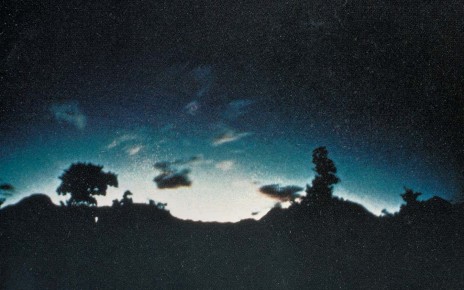 Earthquake lights taken over Mt. Kimyo, Japan in 1968.