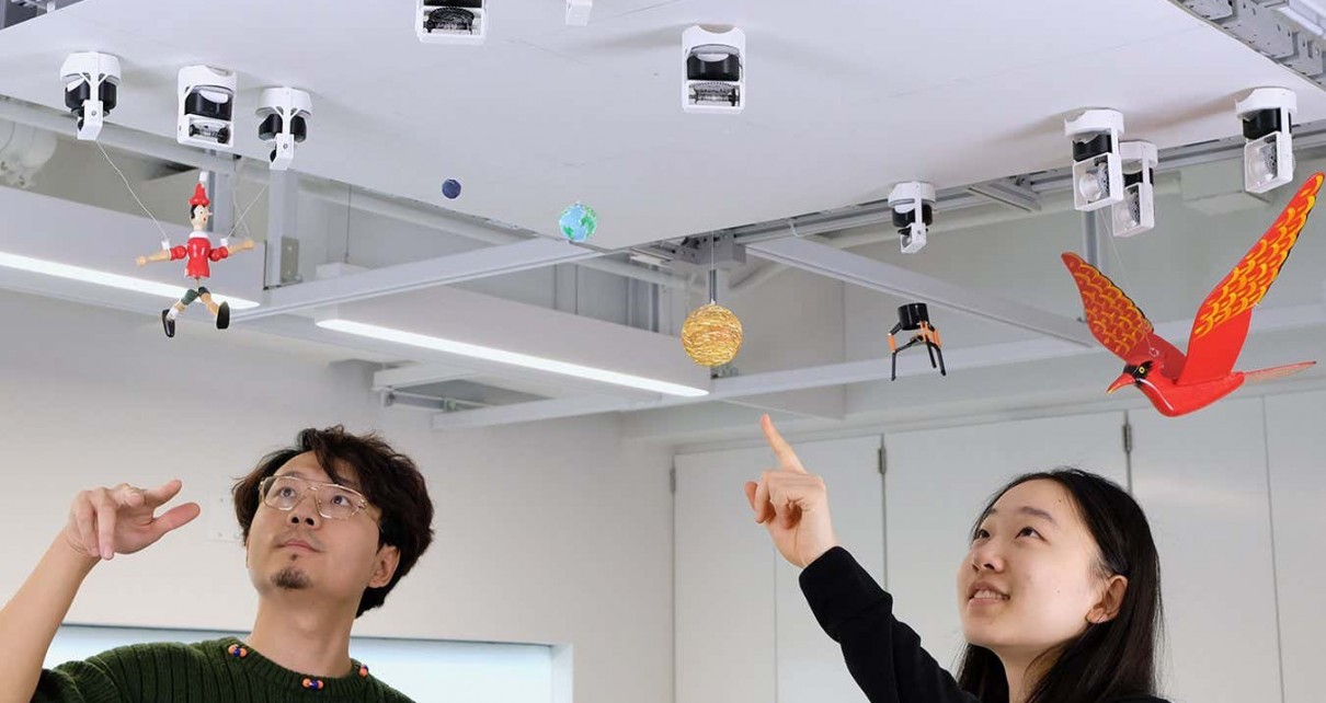 These robots use magnets to cling to the ceiling