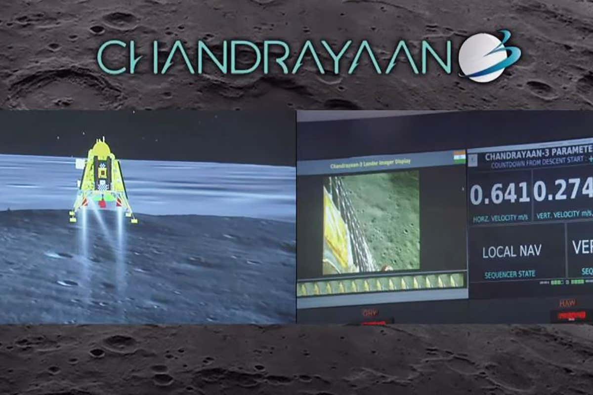 Screengrab from India's Chandrayaan-3 moon landing