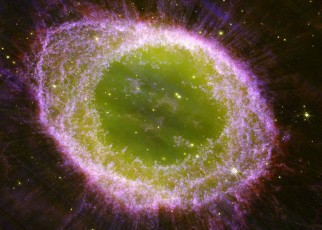 The Ring Nebula glows green in a stunning new JWST image