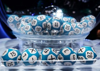 A picture taken on April 9, 2018 shows lottery balls used for the rehearsal of the distribution of the Loto lottery on the set of the "Francaise des Jeux" FDJ in Boulogne Billancourt. (Photo by JOEL SAGET / AFP) (Photo by JOEL SAGET/AFP via Getty Images)