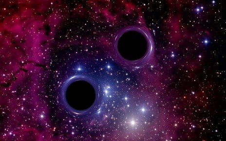 Artist's impression of a binary black hole system
