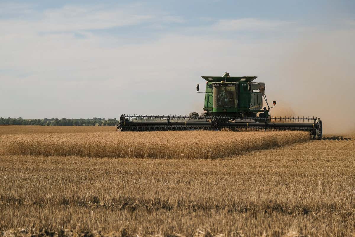 Wheat harvesting in Kansas