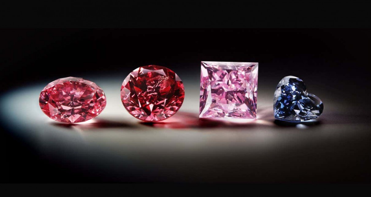 Coloured diamonds from the Argyle mine in Australia