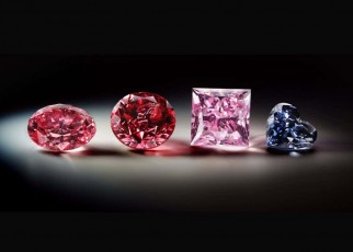 Coloured diamonds from the Argyle mine in Australia