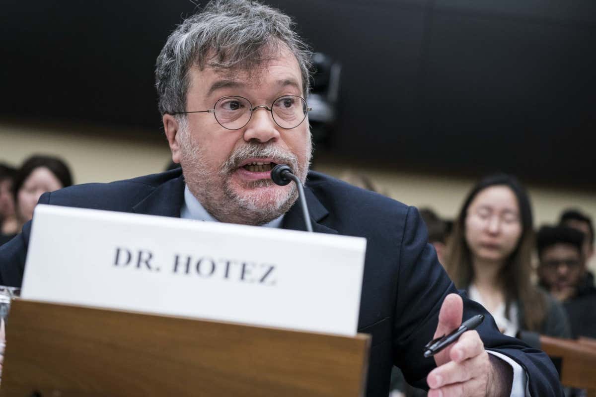 Peter Hotez, founding dean and chief of the Baylor College of Medicine National School of Tropical Medicine, speaks during a House Science, Space and Technology Committee hearing on Capitol Hill in Washington, D.C., U.S., on Thursday, March 5, 2020. The Trump administration won't be able to meet its promised timeline of having a million coronavirus tests available by the end of the week, senators said after a briefing from health officials. Photographer: Sarah Silbiger/Bloomberg via Getty Images