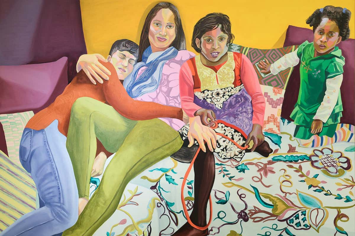 Aliza Nisenbaum, Susan, Aarti, Keerthana and Princess, Sunday in Brooklyn, 2018, oil on linen ? Aliza Nisenbaum. Photo courtesy the Artist and Anton Kern Gallery, New York Real Families: Stories of Change Fitzwilliam Museum, Cambridge 6 Oct 2023 - 7 January 2024 Terms of Loan These images are on loan to you, and are accepted by you under the following terms and conditions: That the reproductions are accompanied by the artist, title, date, lender and copyright line; That the reproductions are not cropped, overprinted, tinted or subject to any form of derogatory treatment without the prior approval of the copyright owner; That the images are only reproduced to illustrate an article or feature reviewing or reporting on Real Families: Stories of Change at the Fitzwilliam Museum (section 30 (i) and (ii) of theCopyright, Designs and Patents Act 1988); That any reproductions are not used for marketing or advertising purposes. Press use is considered to be moderate use of images to report a current event or to illustrate a review or criticism of the work, as defined by the Copyright, Designs and Patents Act 1988 Chapter 48 Section 30 Subsections (1)-(3). Reproductions which comply with the above do not need to be licensed. Reproductions for all non-press uses or for press uses where the above criteria do not apply (e.g.covers and feature articles) must be licensed before publication. Further information can be obtained atwww.dacs.org.uk or by contacting DACS licensing on +44 207 336 8811. Due to UK copyright law only applying to UK publications, any articles or press uses which are published outside of the UK and include reproductions of these images will need to have sought authorisation with the relevant copyright society of that country. The use of images for front covers may attract a fee and will require the prior authorisation of the holder of the work. Please contact kitty@sam-talbot.com