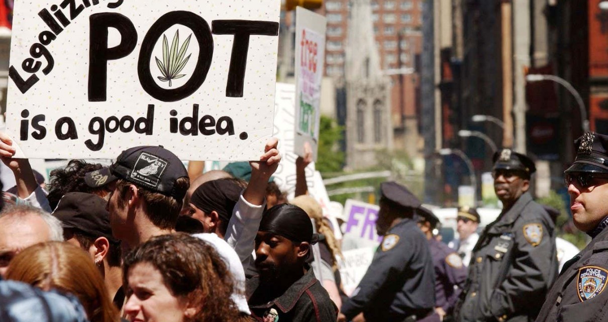Hundreds of pro-cannabis demonstrators march in New York City