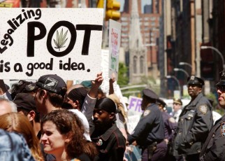Hundreds of pro-cannabis demonstrators march in New York City