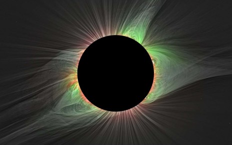 This image of the solar corona is a color overlay of the emission from highly ionized iron lines, with white light images added below. Different colors provide unique information about the temperature and composition of solar material in the corona. Credits: S. Habbal/M. Druckm?ller/Nasa https://www.nasa.gov/sites/default/files/thumbnails/image/fe_xi_fe_xiv_wl-hr_mitchell_achf.png