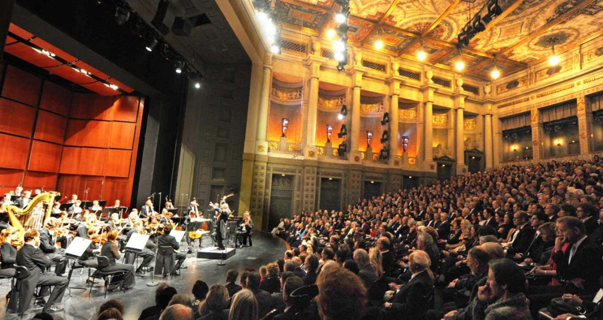 An orchestra charity concert in Munich, Germany