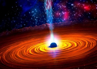 An illustration of a black hole created after a supernova