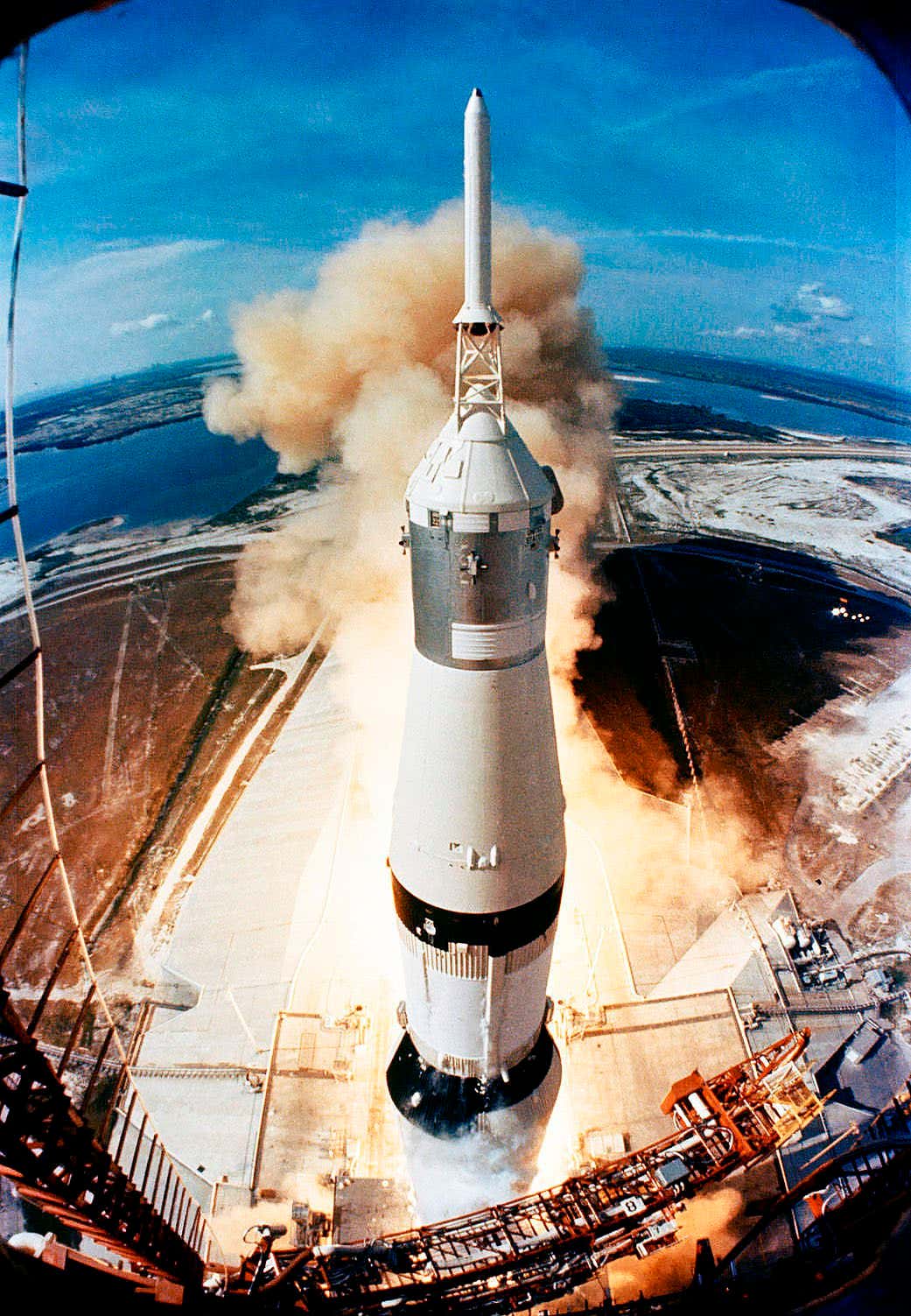 Apollo 11 launched on 16 July 1969 and set off on its four-day journey to the Moon.