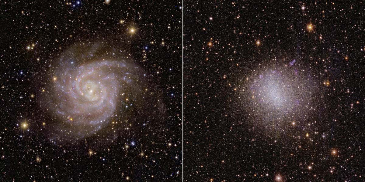 Spiral galaxy IC 342 and NGC 6822