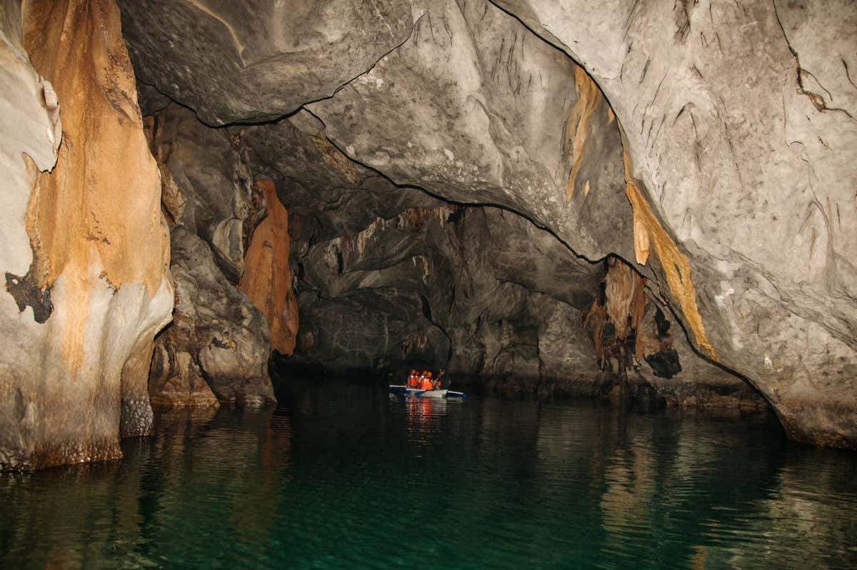 PALAWAN, PHILIPPINES-MARCH 27, 2016. Boats at cave of Puerto Princesa subterranean underground river on March 27, 2016. Palawan, Philippines. It's one of the 7 New Wonders of Nature.; Shutterstock ID 759854413; purchase_order: -; job: -; client: -; other: -