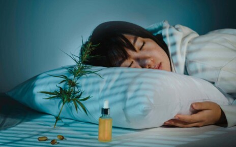 woman sleeping with cbd oil