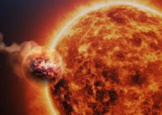 Fluffy exoplanet blasted by its sun has clouds that rain sand