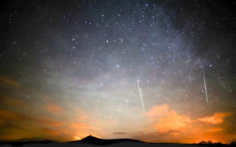 Mandatory Credit: Photo by Graeme Whipps/Shutterstock (4301807b) Pic shows the Geminid meteor shower over Pitcaple in Aberdeenshire on Sunday evening Dec 14th. A Scottish photographer has managed to get some pictures of the Geminid meteor shower on its FINAL night above the UK. Amateur astronomer Graeme Whipps picked up 13 meteors on camera in the dramatic display above Pitcaple in Aberdeenshire last night (Sun). "There was a little bit of airglow, an active burst of aurora, distant lightning flashes and last, but not least, the Geminids," said Graeme, 50, who works as a meteorologist. "It wasn't as bright as the 12th and 13th but they were much more frequent, although mostly short and fast moving." The shower is an annual occurrence which happens when the Earth crosses paths with a trail of rocky debris left behind by an asteroid known as 3200 Phaethon. The debris burns up when it enters the Earth's atmosphere, giving the appearance of a "shooting star." Annual Geminid Meteor Shower, Exeter, Devon, Britain - 14 Dec 2014 A Scottish photographer has managed to get some pictures of the Geminid meteor shower on its FINAL night above the UK. Amateur astronomer Graeme Whipps picked up 13 meteors on camera in the dramatic display above Pitcaple in Aberdeenshire. "There was a little bit of airglow, an active burst of aurora, distant lightning flashes and last, but not least, the Geminids," said Graeme, 50, who works as a meteorologist. "It wasn't as bright as the 12th and 13th but they were much more frequent, although mostly short and fast moving." The shower is an annual occurrence which happens when the Earth crosses paths with a trail of rocky debris left behind by an asteroid known as 3200 Phaethon. The debris burns up when it enters the Earth's atmosphere, giving the appearance of a "shooting star."
