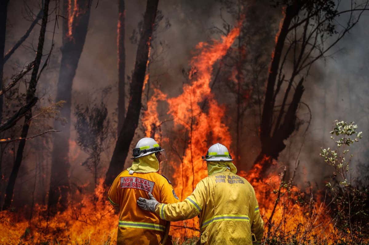 Firefighters in New South Wales, Australia, on Thursday, Dec. 12, 2019.