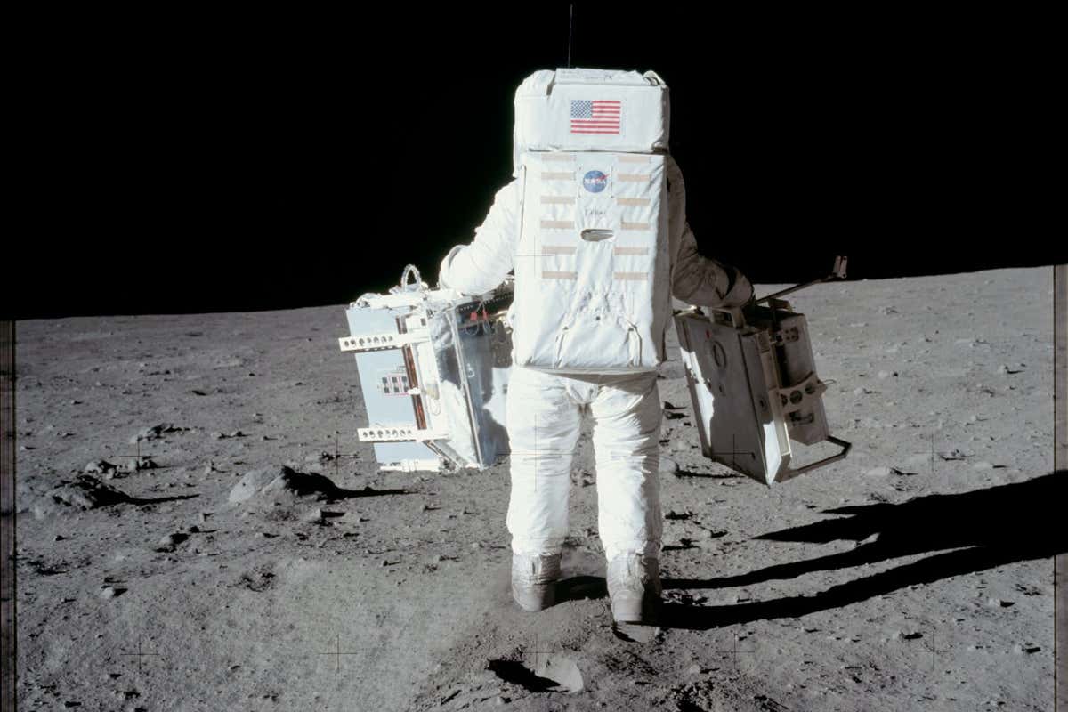 20 July 1969. Neil Armstrong?s photos of Buzz Aldrin?s first steps on the Moon. This was what it all boiled down to in the end, even after the unprecedented feats of rocketry and all the extraordinary technical innovation which had safely flown two astronauts to a destination a quarter of a million miles from home: the basic human act of walking.