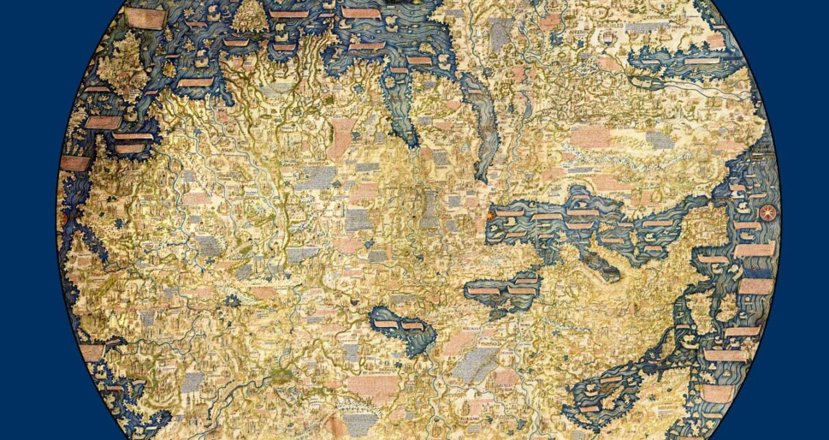 2R0BH12 The Fra Mauro map, ca 1450 by the Venetian cartographer Fra Mauro