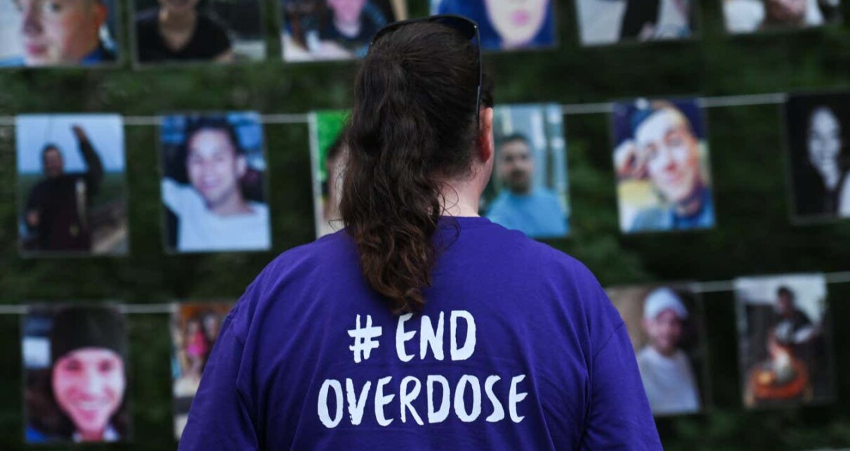 Woman marking International Overdose Awareness Day