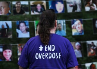 Woman marking International Overdose Awareness Day