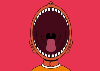 Cartoon image of a wide-open mouth