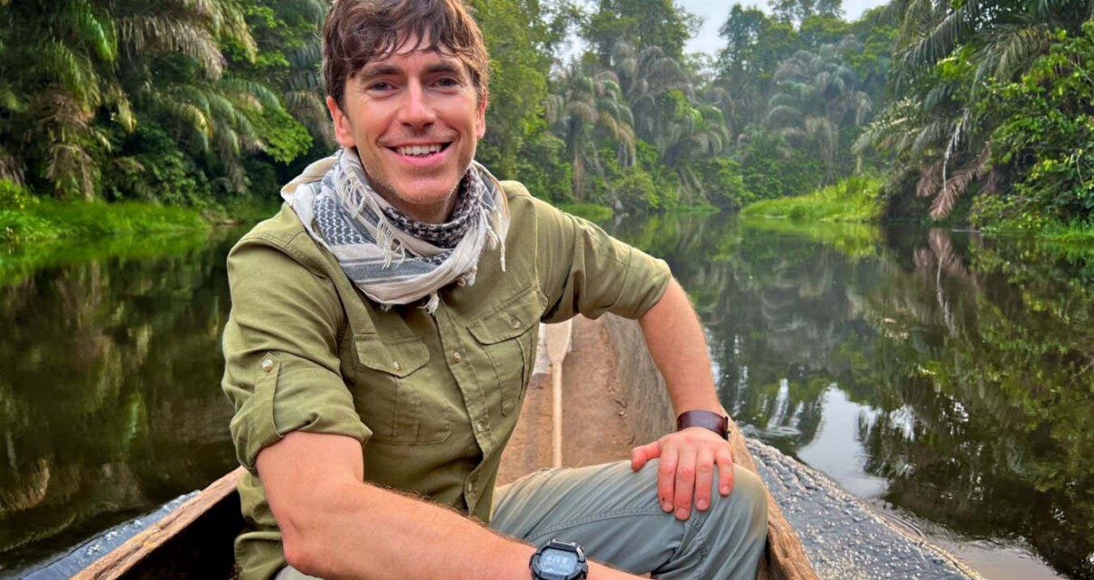 Wilderness with Simon Reeve,FIRST LOOK,Simon Reeve,Simon Reeve in the Congo rainforest.,The Garden,Jonathan Young WARNING: Use of this copyright image is subject to the terms of use of BBC Pictures' Digital Picture Service (BBC Pictures) as set out at www.bbcpictures.co.uk/terms-and-conditions/. In particular, this image may only be published by a registered User of BBC Pictures for editorial use for the purpose of publicising the relevant BBC programme, personnel or activity during the Publicity Period which ends three review weeks following the date of transmission and provided the BBC and the copyright holder in the caption are credited. For any other purpose whatsoever, including advertising and commercial, prior written approval from the copyright holder will be required.