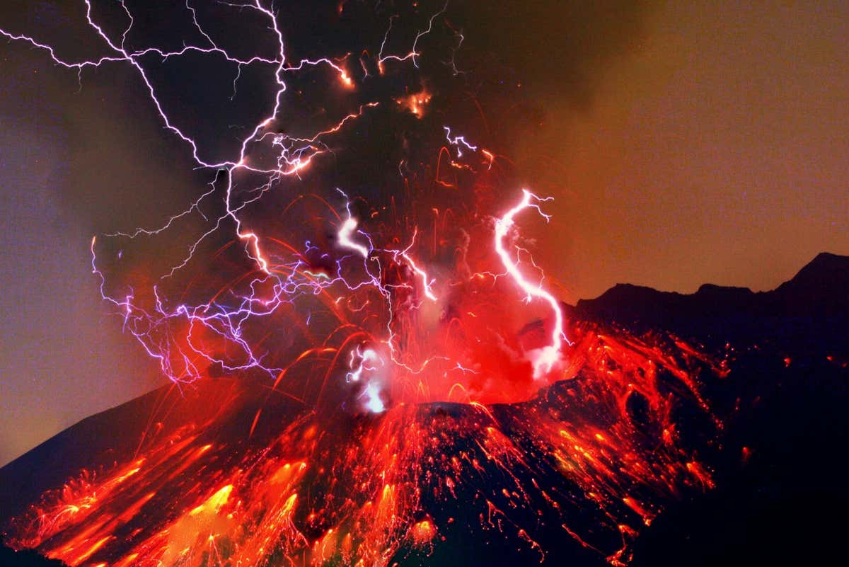 The volcanic lightning that occurs within the ash clouds emitted during some volcanic eruptions could be a source of nitrogen