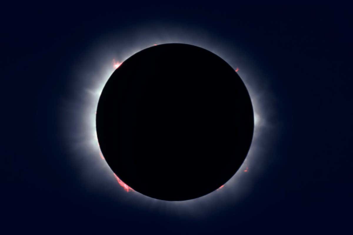 The outer parts of the sun during a total solar eclipse