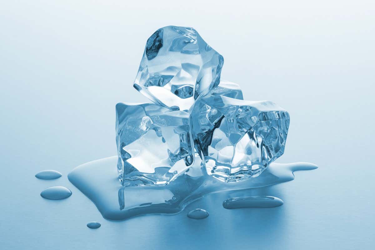 melting cubes of ice