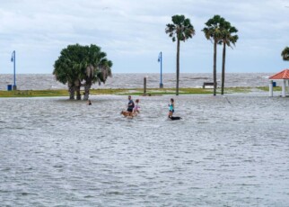 Floods in New Orleans after a storm surge from Hurricane Sally in 2020