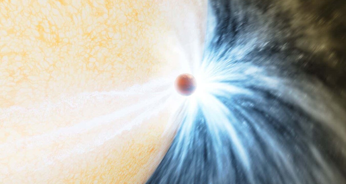 Artist's impression of a planet skimming the surface of its star