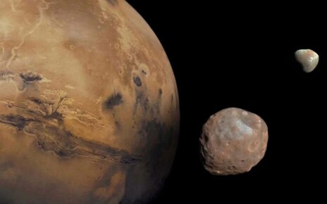 Mars and it's two moons, Phobos and Deimos