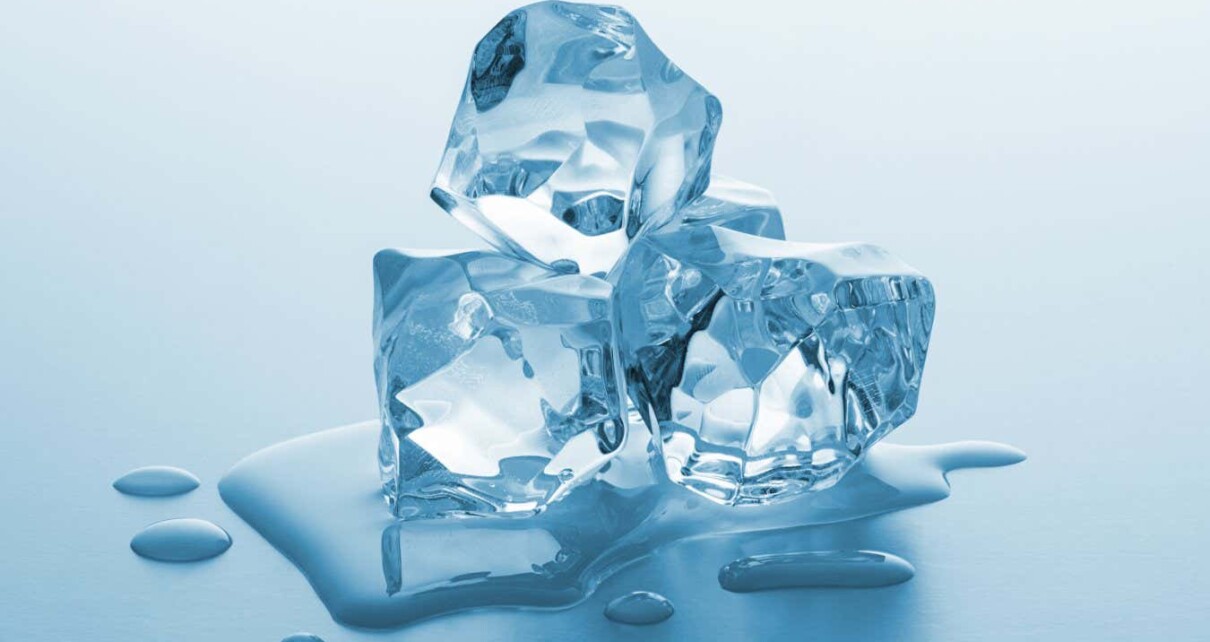 melting cubes of ice