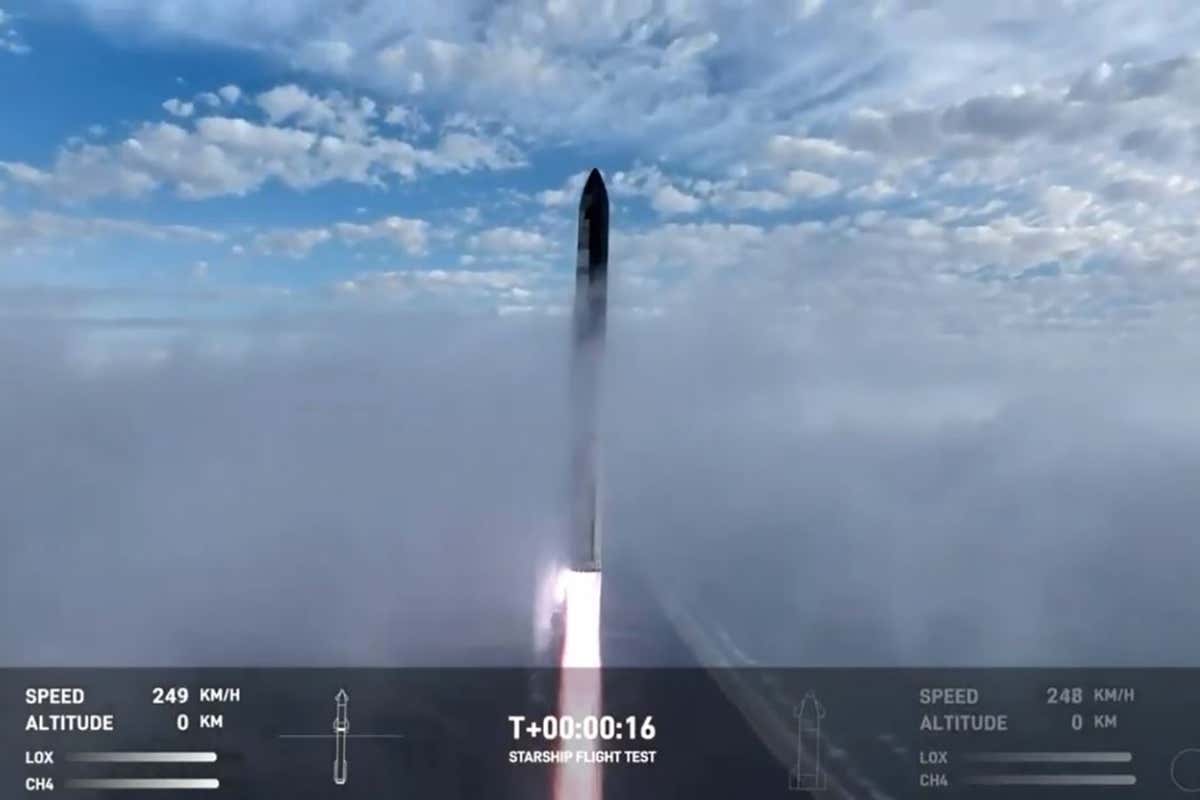 SpaceX's Starship taking off on 14 March